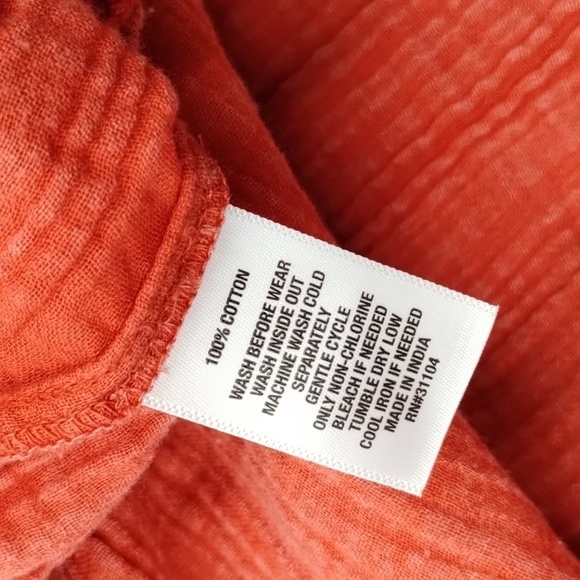 Wonderly Orange Gauze Raw Hem Drawstring Pant Size Medium - Picture 13 of 13